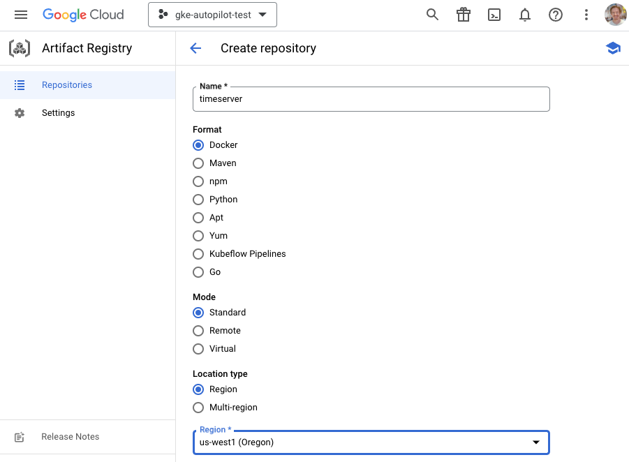 Create Artifact Registry